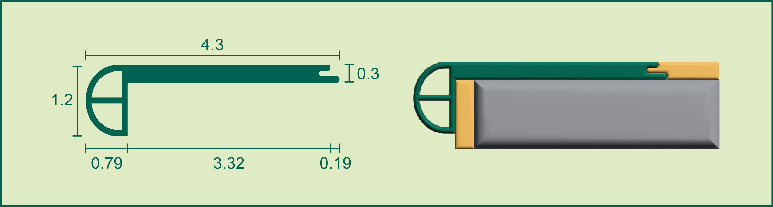 SPC Round Flush Stair Nose 7.5mm